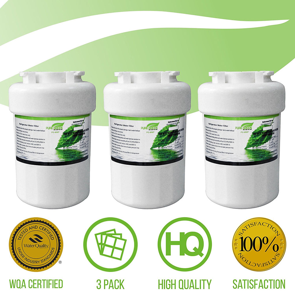 GE MWF SmartWater Refrigerator Water Filters | KENMORE Refrigerators Compatible Replacement Cartridges | NSF CERTIFIED | 3 Pack
