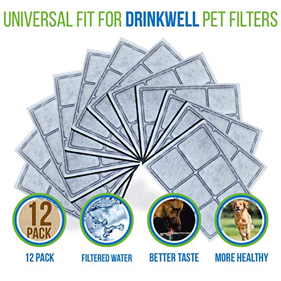 Premium Platium Charcoal Water Filter Replacement for Drinkwell Pet Fountain 12 pack DRK-12