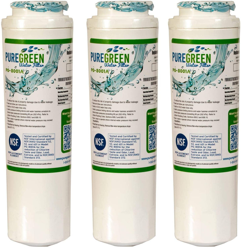 Pure Green Water Filter PG-8001 NSF Certified | Maytag UKF8001 Refrigerator Water Filter